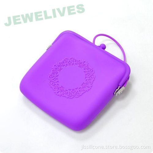 Exclusive Silicone Cosmetic Bag In Bright Purple Color